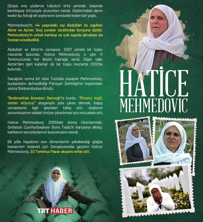 Srebrenitsa annesi Hatice Mehmedovic son yolculuğuna uğurlandı